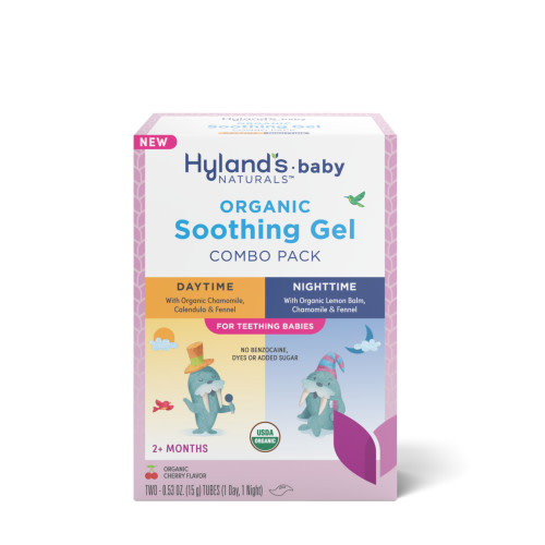 Hyland's Baby Organic Soothing Teething Gel, Ages 2+ Months, Day & Night Combo Pack, 1.06 oz
