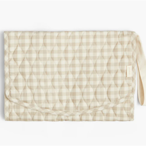 Portable Changing Pad - Beige Gingham | Gooselings