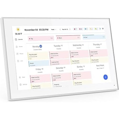 15.6 Inch Digital Calendar, Smart Digital Calendar with IPS FHD 1920x1080 Touchscreen Display for Family Organizer, Interactive Schedule Planner & Chore Chart, Desk Stand Included, Wall Mountable - Share Photos/Videos