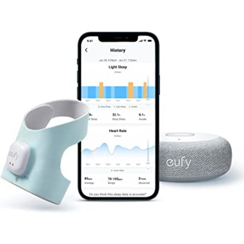 eufy Baby S320 Smart Sock, Smart Baby Monitor, Track Sleep Patterns and Heart Rate, Soft and Comfortable, for Babies 0-18 Months, Use for 24 Hours, No Monthly Subscription Fee