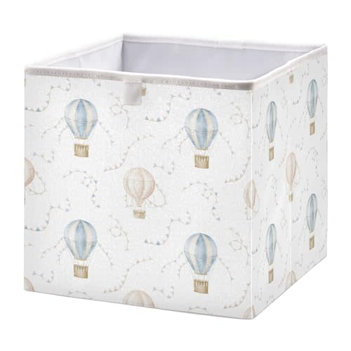 Kigai Cartoon Hot Air Balloon Cube Storage Bins - 11x11x11 In Large Foldable Storage Basket Fabric Storage Baskes Organizer for Toys, Books, Shelves, Closet, Home Decor
