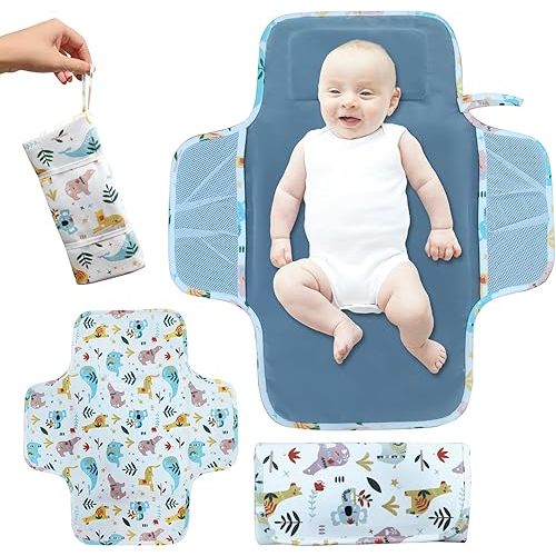 Potable Waterproof Diaper Baby Changing Pad, Double-Sided Infant Travel Foldable Changing Mat On The Go Changing Pad for Baby Newborn