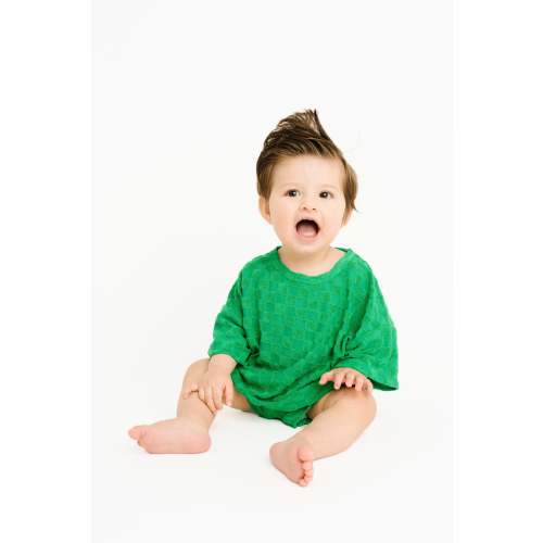Spring Green Checkered Terry Slouchy Set