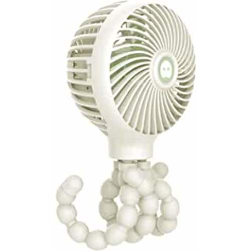 TRELC Mini Handheld Stroller Fan, Personal Portable Baby Fan with Flexible Tripod, 2024 Upgraded Version, Gift for Children, Rechargeable Fan for Office Room Car Traveling BBQ Gym Fan (White)