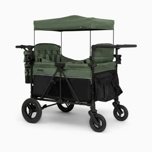 Delta Children Jeep Wrangler Deluxe 4 Seater Stroller Wagon - Black/Green