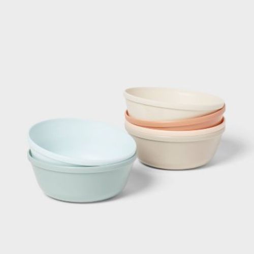 Kids' 6pc 15.5 Fl Oz Plastic Cereal Bowl - Pillowfort™: Bpa-free, Microwave & Dishwasher Safe, Multicolored