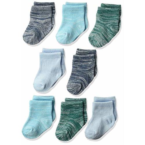 Hanes Ultimate Baby Flexy Ankle Length Socks 8-Pack, Blues, 0-6 Months