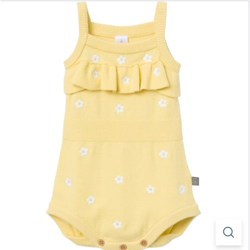 Baby Girls Yellow Floral Jersey Sunsuit Romper – Gerber Childrenswear