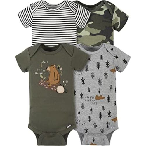 Gerber Baby-Boys 4-Pack Short Sleeve Onesies Bodysuits
