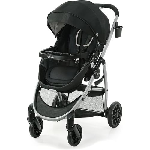 Graco Modes Pramette Stroller, Baby Stroller with True Pram Mode, Reversible Seat, One Hand Fold, Extra Storage, Child Tray, Pierce