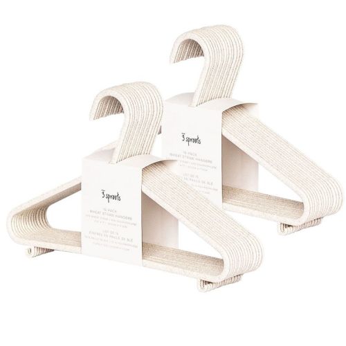 3 Sprouts Kids & Baby Wheat Straw Plastic Hangers 30 Pack - Cream
