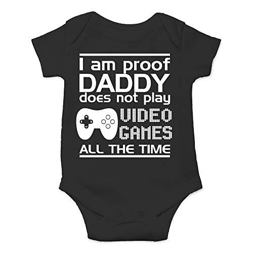 CBTwear Proof Daddy Does Not Play Video Games All the Time - Baby Clothes - Funny Newborn Bodysuit Outfits for Boys and Girls