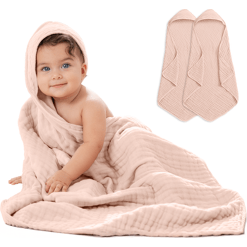 Hooded Baby Towels - 6 Layers, Pack of 2