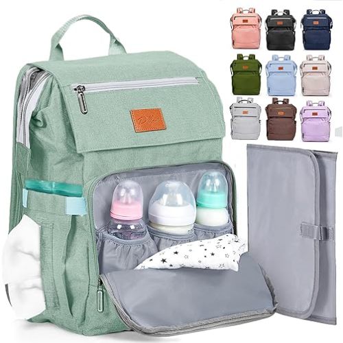 PILLANI Baby Diaper Bag Backpack - Baby Bag for Boys & Girls, Large Waterproof Diaper Backpack - Toddler Diaper Bag with Changing Pad, Boy Baby Shower Gifts for Mom - Newborn Stuff, Baby Essentials