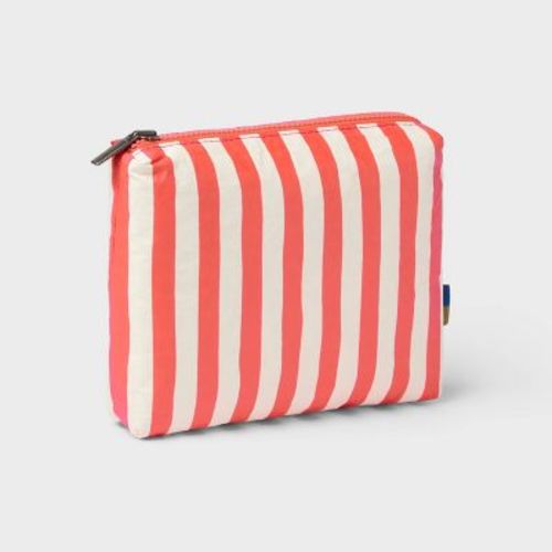 Water Resistant Pouch Toiletry Kits and Bags - Open Story™ Pink/White Stripe