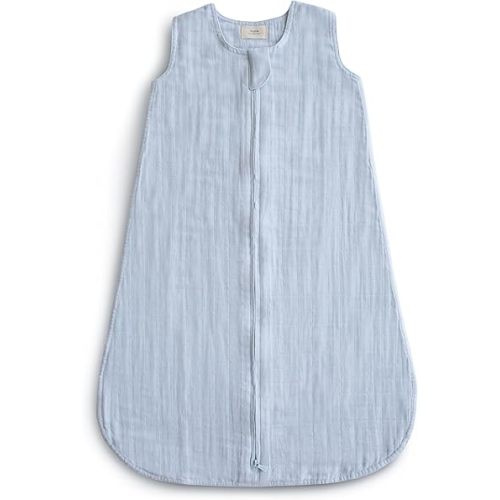 mushie Baby Wearable Blanket | 100% Organic Cotton Muslin | Sleeping Bag For Infants (Baby blue)