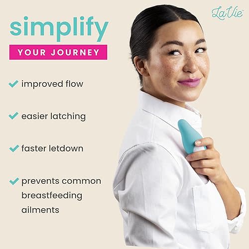 LaVie Lactation Massager, Waterproof, Breastfeeding Support for Clogged Ducts, Mastitis, Improve Milk Flow, Engorgement, Medical Grade (Teal)