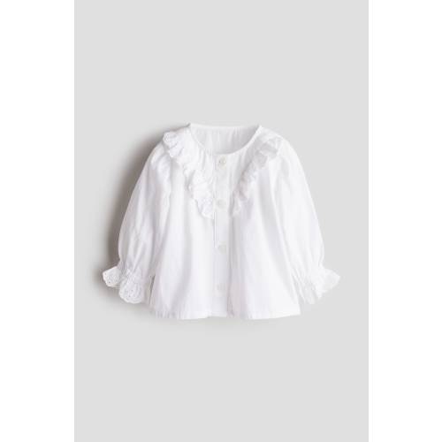 RUFFLE-DETAIL COTTON BLOUSE