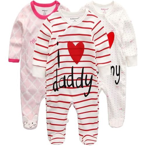 Kiddiezoom Baby and Toddler Boys'Snug Fit Footed One-Piece Romper Jumpsuit Cotton Cotton Footed Outfit