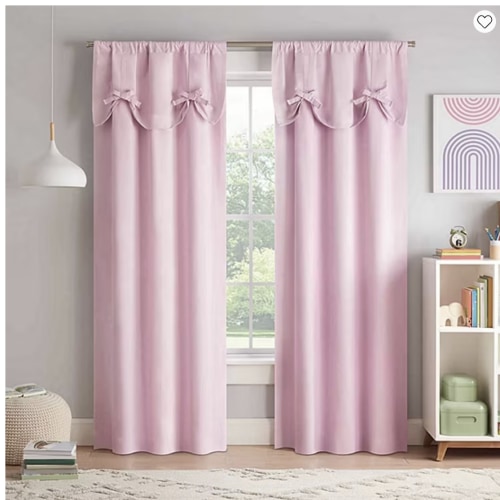 Eclipse Kids Bow Rod Pocket Blackout Single Curtain Panel, Color: Pink - JCPenney