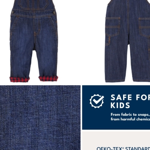 Baby Buffalo Plaid-Lined Overalls