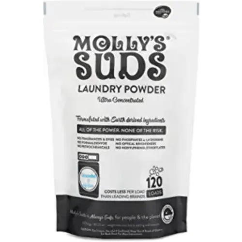 Molly's Suds Unscented Laundry Detergent Powder | Natural Laundry Detergent for Sensitive Skin | Earth-Derived Ingredients, Stain Fighting | 120 Loads