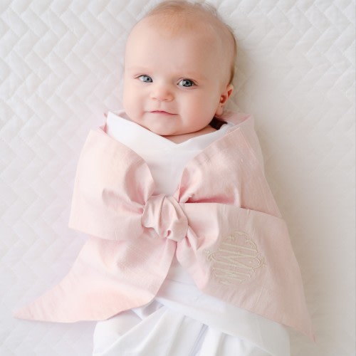 The Beaufort Bonnet Company Bow Swaddle - Southern Blush Silk