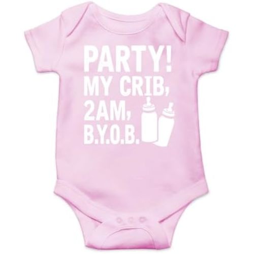 AW Fashions Party! My Crib, 2 AM, B.Y.O.B. Baby Bodysuit Cute Newborn Baby Girl or Boy Clothes Romper