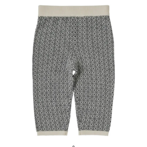Jaquard Trousers Extra Fine Knit Merino Wool | Navy blue