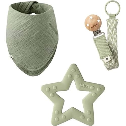 Bibs My First 6 Months Gift Set | Includes Cloth, Pacifier Clip and Bitie Teether | Ivory