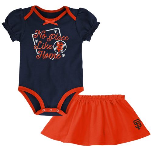 Girls Infant San Francisco Giants Navy/Orange Outfielder Bodysuit & Skirt Set