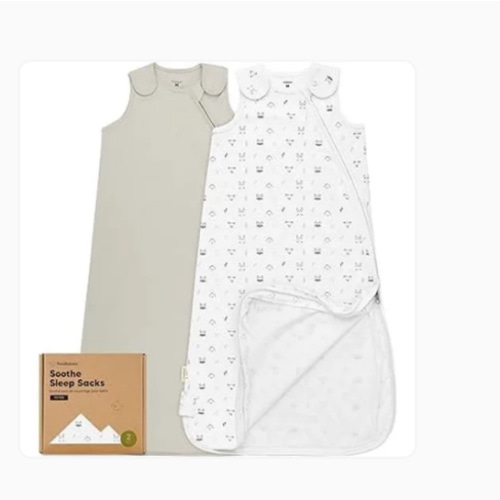 2-Pack Organic Baby Sleep Sacks, 100% Cotton - Soft & Breathable 0.5TOG Baby Wearable Blanket, Toddler Sleeping Sack 0-6 months, Easy to Wear Transitional Swaddles for Newborns, Infants (Nordic, S)