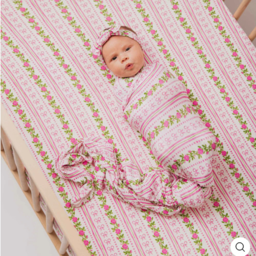 Bowquet of Roses Swaddle & Headwrap Set