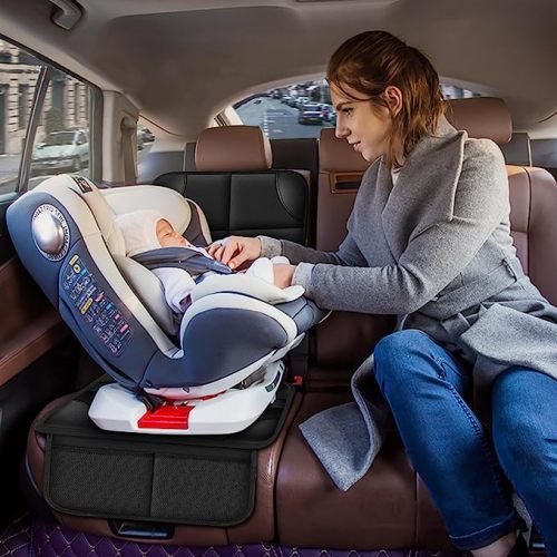 Meolsaek Car Seat Protector for Child Car Seat, 600D Waterproof Car Seat Cover with Non-Slip Backing, Under Baby Car Seat Protectors for Car Back Seat (No Imprints)