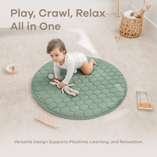 Play Mat with Non-Slip Bottom in Fern – Comfy Cubs