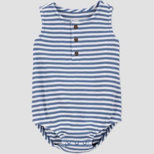 Carter's Just One You® Baby Boys' Striped Textured Romper - Blue/White 9M