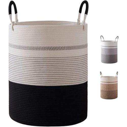 PrinceApproved - Laundry Hamper, Organization and Storage, Toy Storage, Blanket Basket, Laundry Bag, Clothes Hamper, Collapsable Laundry Basket, 58L (Black)