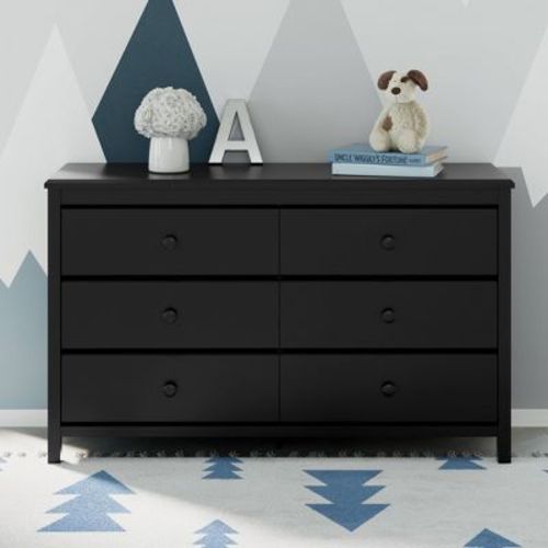 Storkcraft Alpine 6-Drawer Double Dresser - Black
