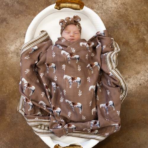 Almond Ranch Horse Bamboo Muslin Blanket – Cowkid Clothing Company
