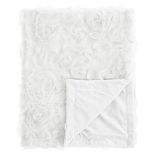 Sweet Jojo Designs Girl Baby Swaddle Blanket Rose Solid White