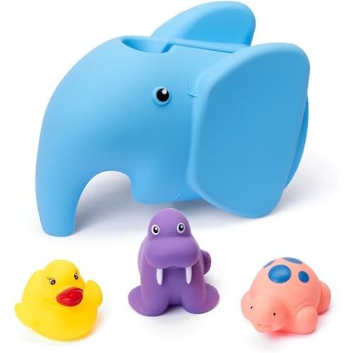 Baby Bath Spout Cover - Toddler Bathtub Faucet Cover for Kids, Baby Safety Bathroom Accessories, Soft Tub Faucet Protector, Elephant Design, Babyproofing Bath Time Essentials
