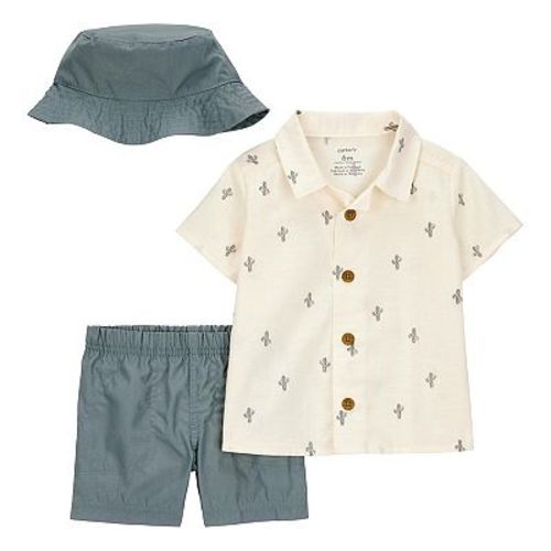 Baby Boy Carter's 3-Piece Cactus Top, Little Shorts & Hat Set