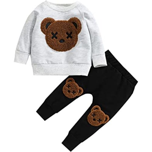 Toddler Boy Clothes 2T 3T 4T 5T Fall Outfits Baby Pullover & Pants Sets Kids Winter 2Pcs Sweatsuit