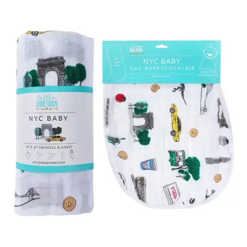 NYC Baby Muslin Swaddle Blanket & Burp Cloth – Little Hometown