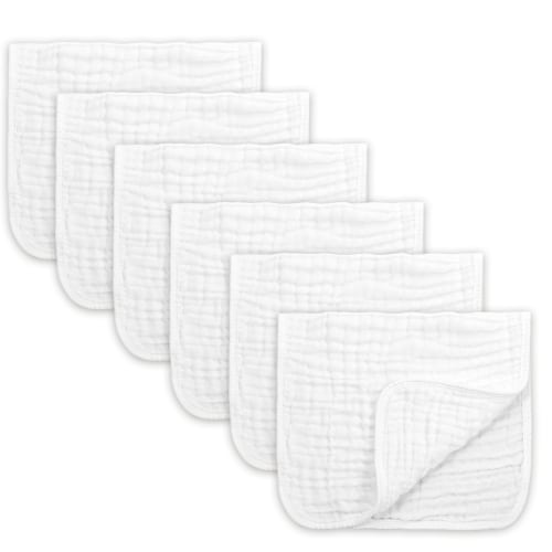 Muslin Baby Burp Premium Cotton Burping Rags for Babies 50x25cm Ultra Soft and Absorbent Unisex Spit up Rags for Boys and Girls 6 Pack
