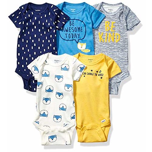 Gerber baby-boys 5-pack Short Sleeve Variety Onesies Bodysuits