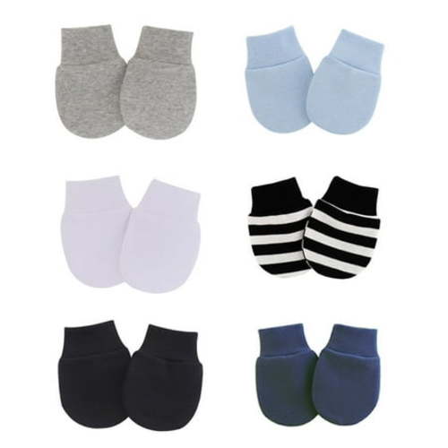 6 Pairs Newborn mittens Baby Toddler Gloves Scratch free mittens for babies 0-6 months for boys and girls