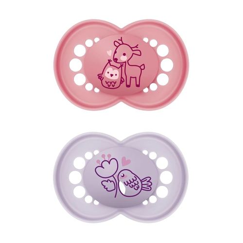 MAM Original Matte Baby Pacifier, Nipple Shape Helps Promote Healthy Oral Development, Sterilizer Case, 6-16 Months (Pack of 2)