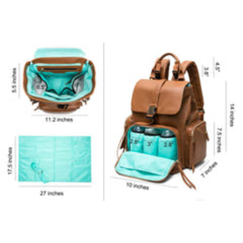 Diaper Bag Backpack by Mominside, Leather Backpack for Women, Travel B – Pete's Baby Essentials
