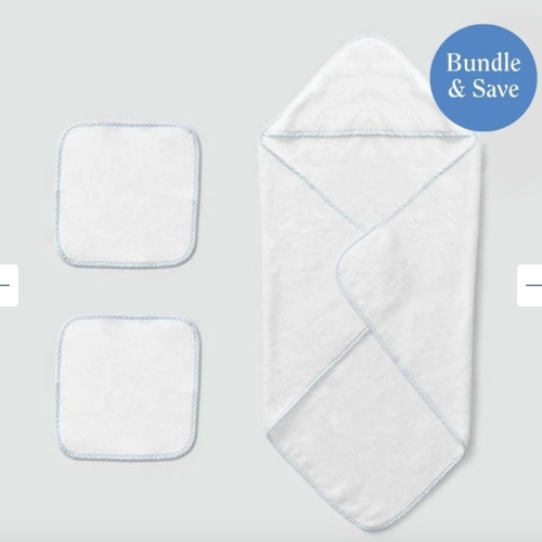 Weezie TowelsBaby Bath Bundle (Towel and 2 Washcloths) - Light Blue